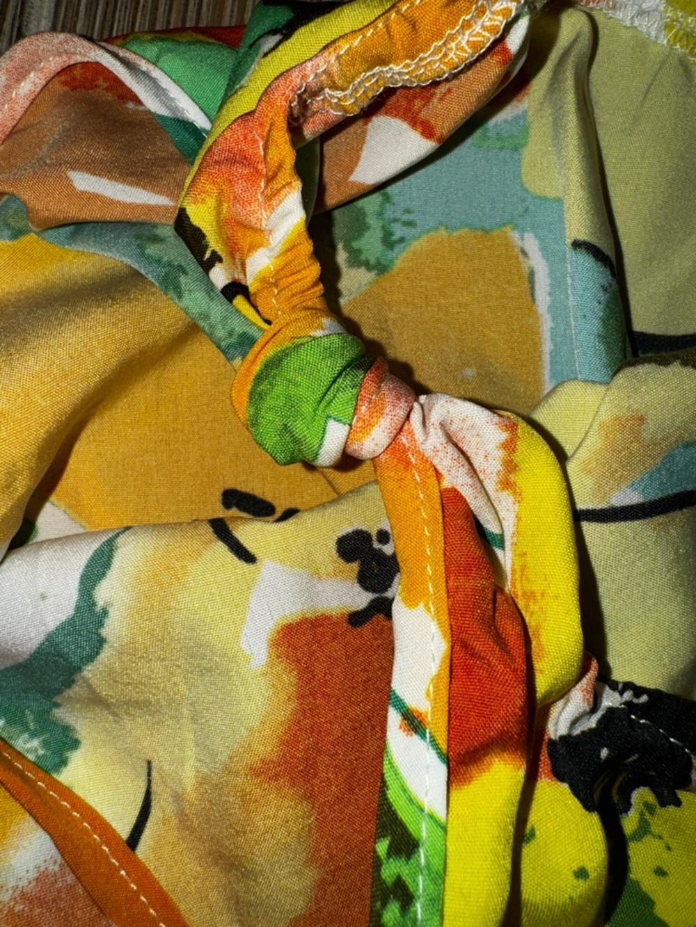 One-Shoulder Floral Romper in Yellow & Green - Picture 3 of 5